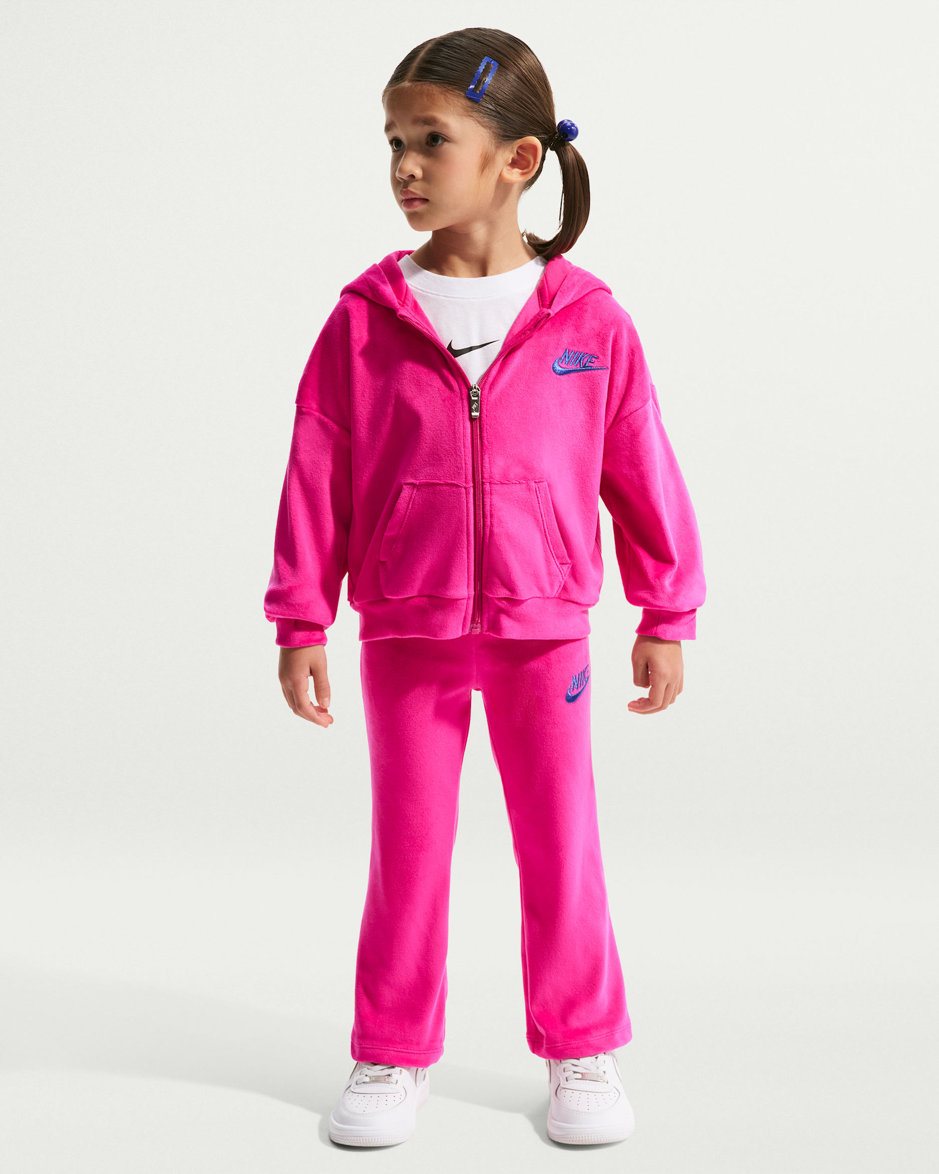 Nike 2-teiliges Velours-Leggings-Set mit ausgestelltem Bein